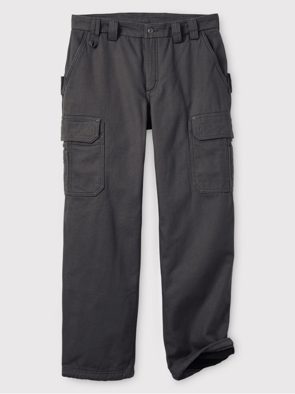 Duluth Trading Co. Fleece Lined Men's Cargo Pants in Dark Taupe